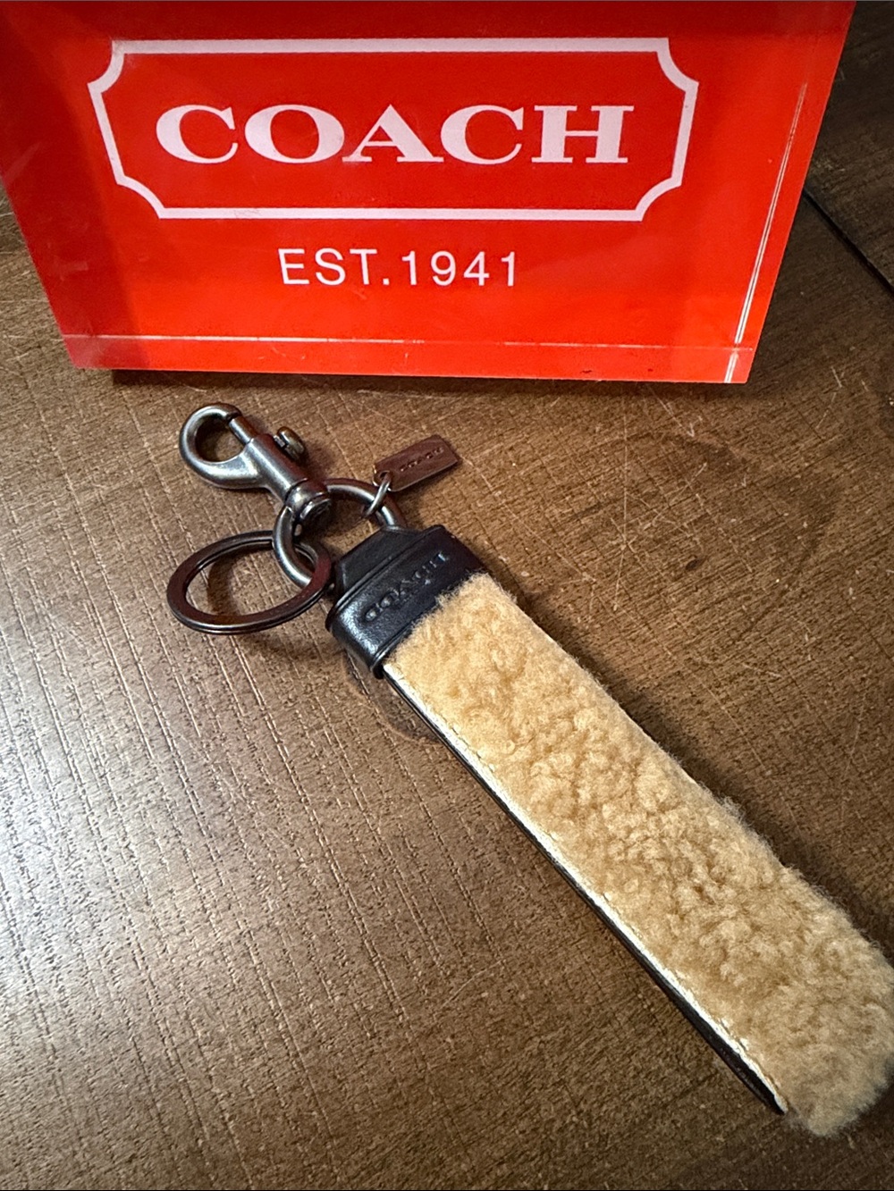 Coach Shearling Key Fob